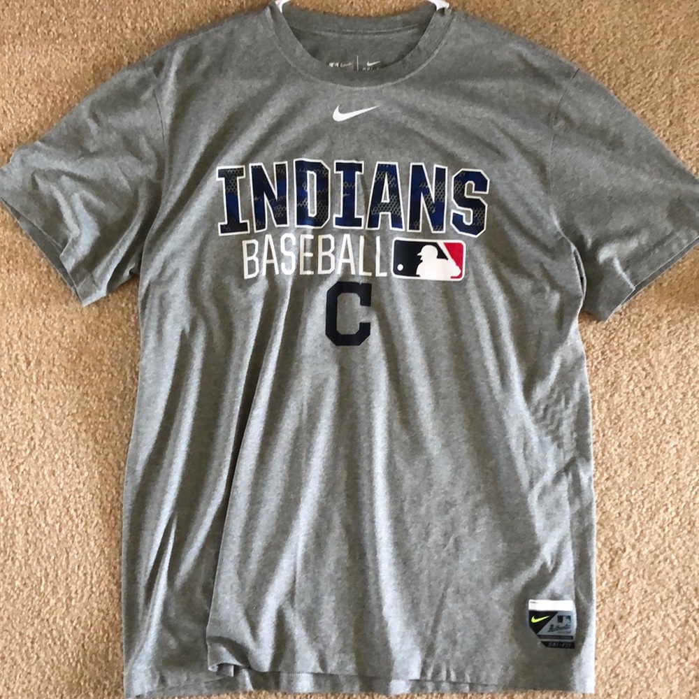 Nike gray Cleveland Indians baseball tee